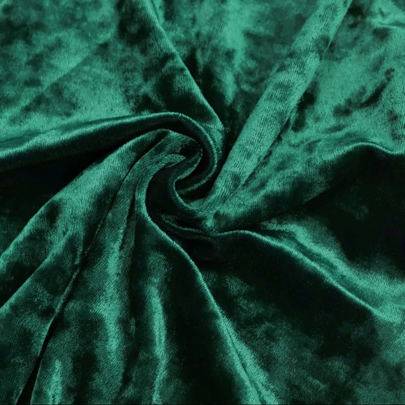 Green crushed velvet bell bottom pants - Picture 7 of 7